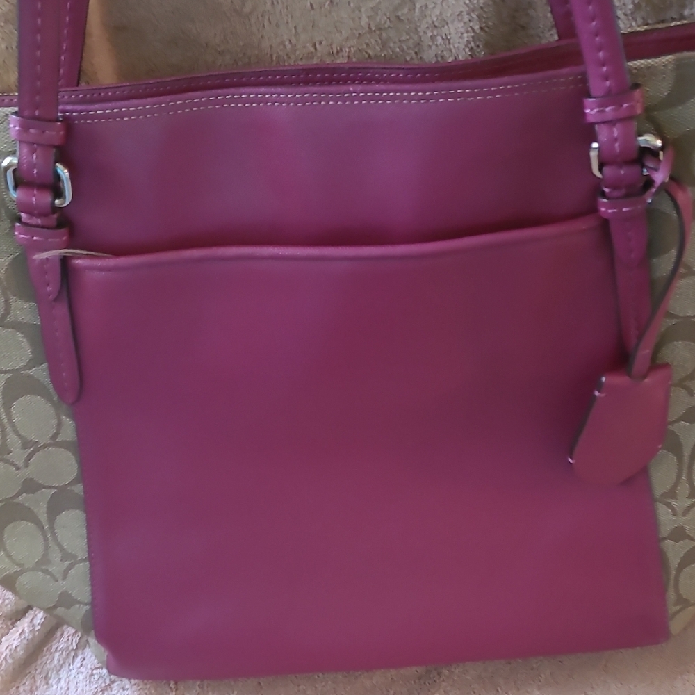 Coach Maroon and Brown Women's Tote Bag - Picture 4 of 5